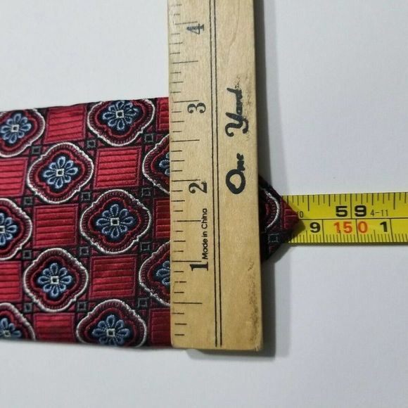 Men's Red & Blue JZ RICHARDS Silk Neck Tie - 3" - Picture 4 of 4